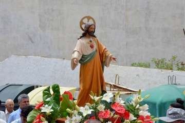 Misa y procesión del Sagrado Corazón de Jesús en La Higuera Canaria (Foto Francisco Javier Santana)